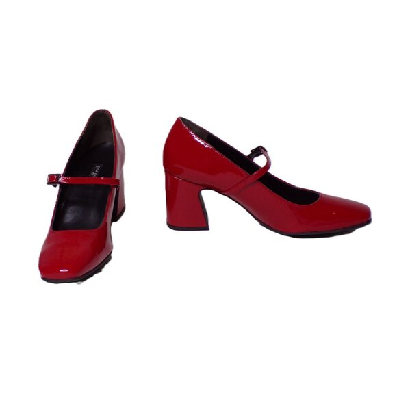 🆕PAUL GREEN Zoe Mary Jane Square Toe Pump Shoes 8 Red Patent - Picture 9 of 16